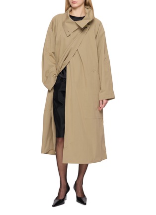 Figure View - Click To Enlarge - LE17SEPTEMBRE - Draped Funnel-Neck Cotton Trench Coat