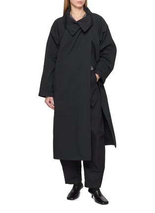 Figure View - Click To Enlarge - LE17SEPTEMBRE - Draped Funnel-Neck Cotton Trench Coat