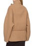 Back View - Click To Enlarge - LE17SEPTEMBRE - Cowl-Neck Handmade Cropped Wool Coat