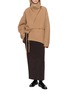 Figure View - Click To Enlarge - LE17SEPTEMBRE - Cowl-Neck Handmade Cropped Wool Coat