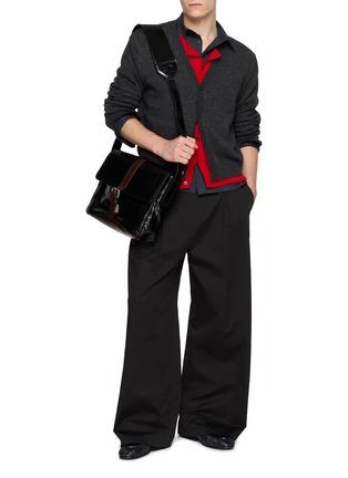 Figure View - Click To Enlarge - AMOMENTO - Pleated Curved Leg Pants