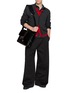 Figure View - Click To Enlarge - AMOMENTO - Pleated Curved Leg Pants