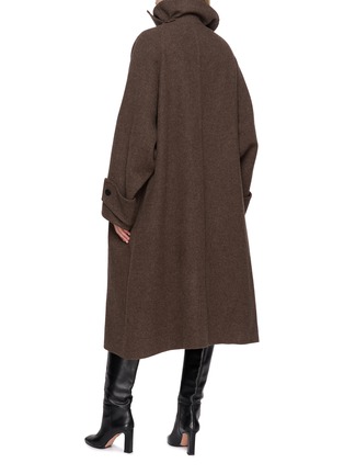 Back View - Click To Enlarge - LE17SEPTEMBRE - Cowl-Neck Handmade Long Coat