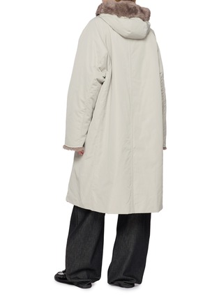 Back View - Click To Enlarge - LE17SEPTEMBRE - Mahogany Faux-Fur Trimmed Hooded Coat