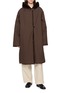 LE17SEPTEMBRE Mahogany Faux-Fur Trimmed Hooded Coat