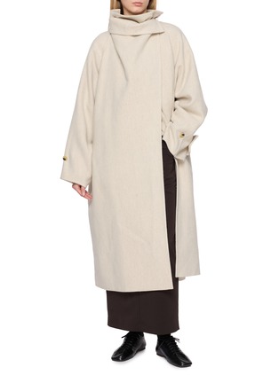 Figure View - Click To Enlarge - LE17SEPTEMBRE - Cowl-Neck Handmade Long Coat
