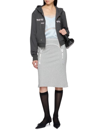 Figure View - Click To Enlarge - MARKGONG - Garter Belt Midi Skirt