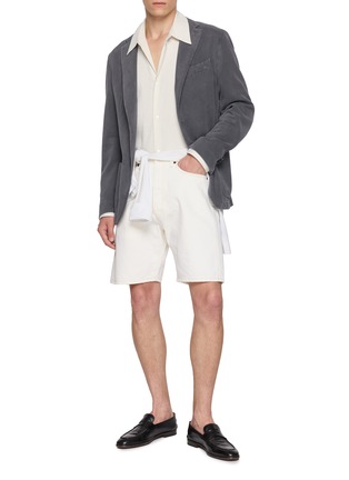 Figure View - Click To Enlarge - EQUIL - Single Breasted Garment Dyed Cotton Cashmere Twill Blazer