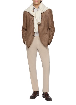 Figure View - Click To Enlarge - EQUIL - Flat Front Cashmere Cotton Twill Pants