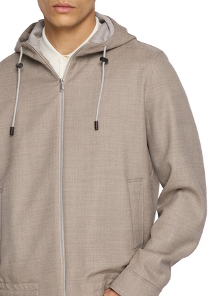  - EQUIL - Drawstring Zip Up Hooded Wool Jacket