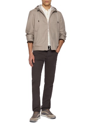 Figure View - Click To Enlarge - EQUIL - Drawstring Zip Up Hooded Wool Jacket