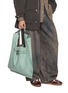 Front View - Click To Enlarge - BEAUTIFUL PEOPLE - Extra Large Bandage Handle Shrink Leather Market Bag