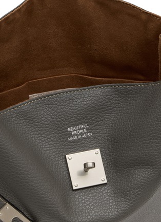 Detail View - Click To Enlarge - BEAUTIFUL PEOPLE - Extra Large Bandage Handle Shrink Leather Market Bag