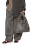 Front View - Click To Enlarge - BEAUTIFUL PEOPLE - Extra Large Bandage Handle Shrink Leather Market Bag