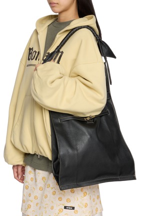 Front View - Click To Enlarge - BEAUTIFUL PEOPLE - Extra Large Bandage Handle Shrink Leather Market Bag