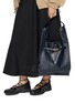 Front View - Click To Enlarge - BEAUTIFUL PEOPLE - Large Bandage Handle Shrink Leather Market Bag