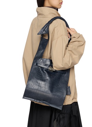 Figure View - Click To Enlarge - BEAUTIFUL PEOPLE - Large Bandage Handle Shrink Leather Market Bag