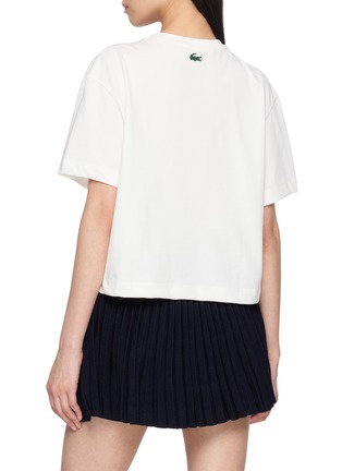 Back View - Click To Enlarge - LACOSTE - Cropped Logo Patch T-Shirt