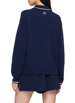 Back View - Click To Enlarge - LACOSTE - Collared Contrast Trim Zip Up Jacket