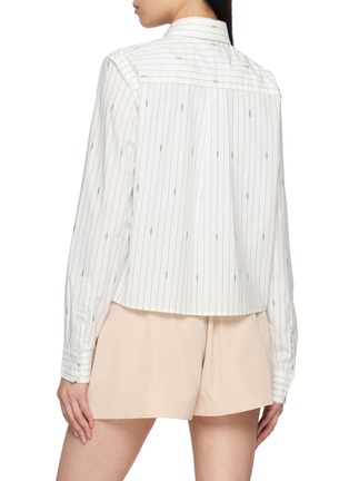 Back View - Click To Enlarge - LACOSTE - Logo Striped Cotton Shirt