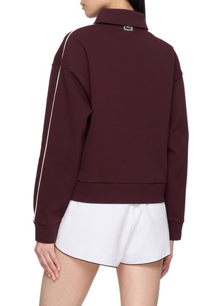 Back View - Click To Enlarge - LACOSTE - Collared Contrast Piping Zip Up Jacket