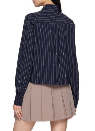 Back View - Click To Enlarge - LACOSTE - Logo Striped Cotton Shirt