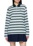 LACOSTE Striped Logo Patch Long Sleeve Polo Shirt