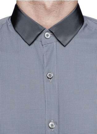 Detail View - Click To Enlarge - LANVIN - Grosgrain collar check shirt