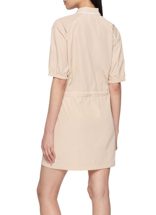 Back View - Click To Enlarge - LACOSTE - Contrast Piping Drawstring Waist Zip Dress
