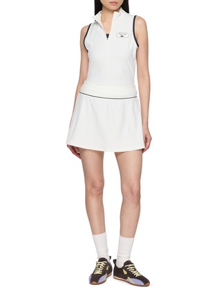 Figure View - Click To Enlarge - LACOSTE - Contrast Piping Pleated Stretch Mini Skirt
