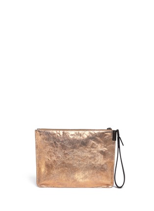 Back View - Click To Enlarge - TIME'S ARROW - 'Ishi' metallic leather wristlet