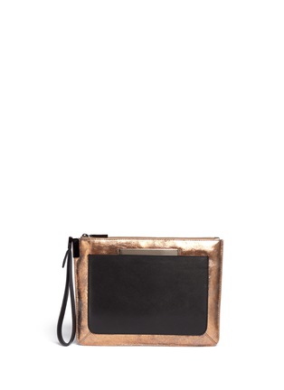 Main View - Click To Enlarge - TIME'S ARROW - 'Ishi' metallic leather wristlet