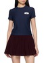 LACOSTE Heritage Logo Ribbed Stretch T-Shirt