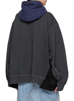 Back View - Click To Enlarge - DISCOVERED - X Champion Stud Embellished Panel Sweat Hoodie