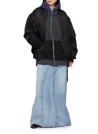 Figure View - Click To Enlarge - DISCOVERED - X Champion Stud Embellished Panel Sweat Hoodie