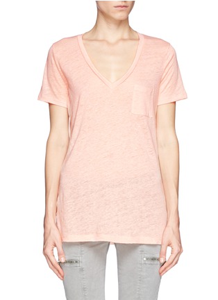 Main View - Click To Enlarge - J.CREW - Linen V-neck pocket tee