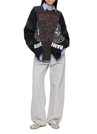 Figure View - Click To Enlarge - DISCOVERED - Spliced Long Sleeve Band T-Shirt
