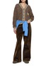 Figure View - Click To Enlarge - STORY MFG - Bulb Contrast Trim Cotton Knit Cardigan