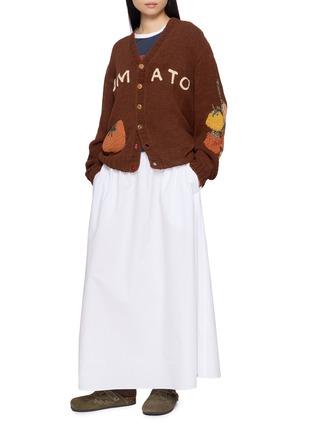 Figure View - Click To Enlarge - STORY MFG - Twinsun Tomato Appliqué Cotton Knit Cardigan