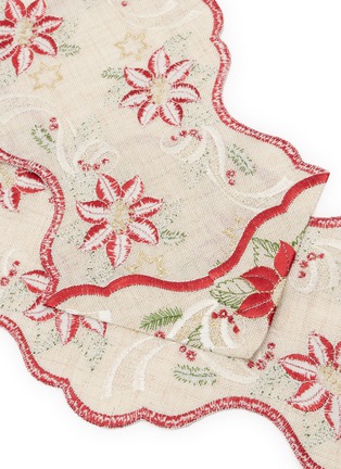 Detail View - Click To Enlarge - OTTO DOTZAUER - Embroidered Poinsettia Table Runner