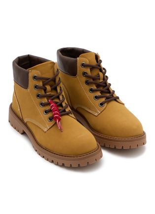 Detail View - Click To Enlarge - D.FRANKLIN - Lace Up Flat Suede Boots