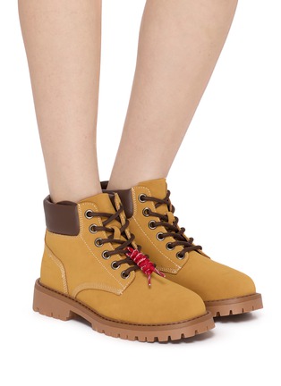 Figure View - Click To Enlarge - D.FRANKLIN - Lace Up Flat Suede Boots