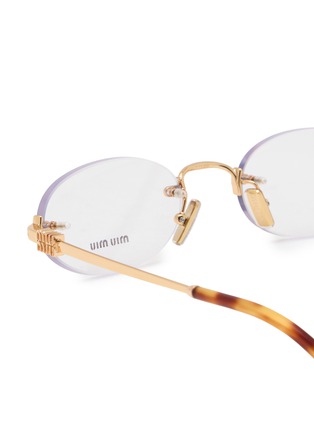 Detail View - Click To Enlarge - MIU MIU - Main Collection Metal Oval Optical Glasses