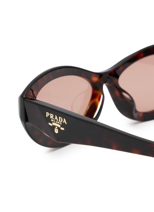 Detail View - Click To Enlarge - PRADA - Acetate Oval Sunglasses