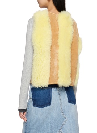 Back View - Click To Enlarge - ROSA MOSA - Stripe Back Shearling Vest