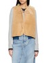 ROSA MOSA Stripe Back Shearling Vest