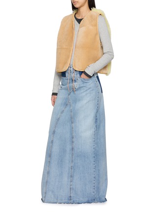 Figure View - Click To Enlarge - ROSA MOSA - Stripe Back Shearling Vest