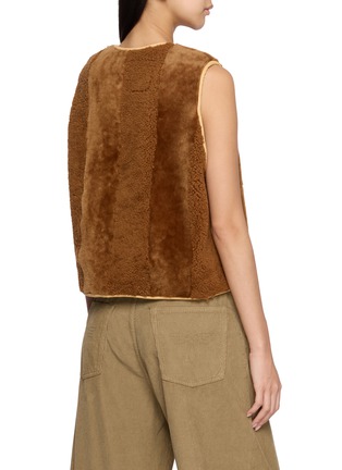 Back View - Click To Enlarge - ROSA MOSA - Stripe Back Shearling Vest