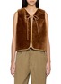 ROSA MOSA Stripe Back Shearling Vest
