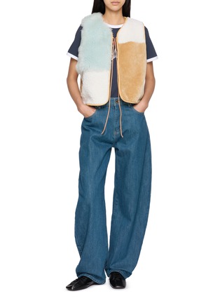 Figure View - Click To Enlarge - ROSA MOSA - Patchwork Shearling Vest